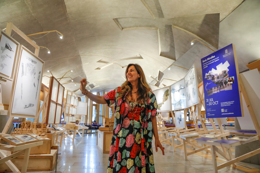 Benedetta Tagliabue at the opening of the Miralles exhibition 