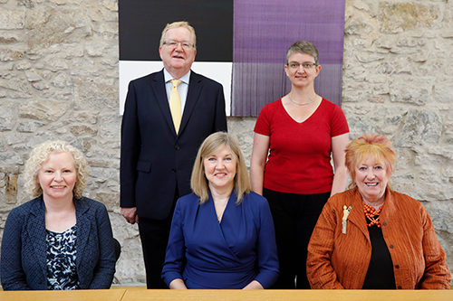 From left: Claire Baker MSP, Jackson Carlaw MSP, Presiding Officer Alison Johnstone MSP, Maggie Chapman MSP, Christine Grahame MSP
