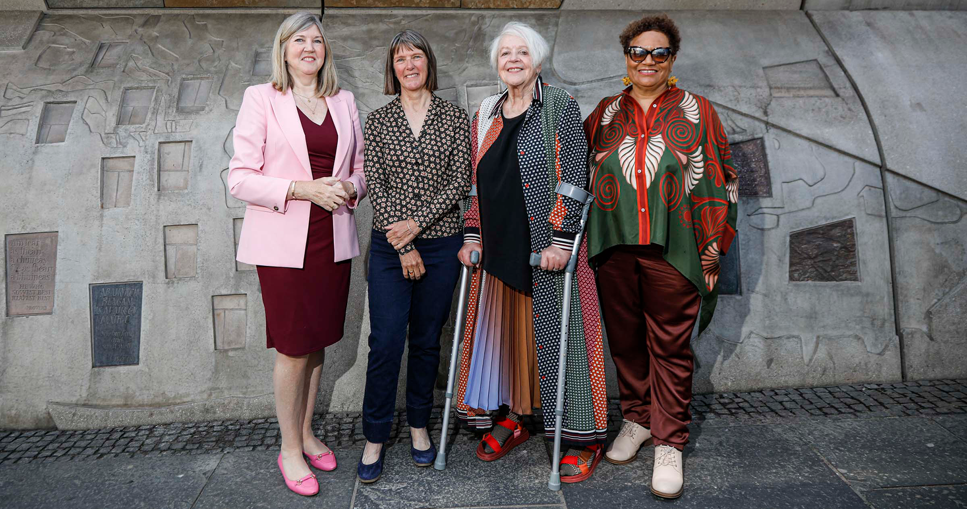 From left, Presiding Officer Alison Johnstone, Kathleen Jamie, Liz Lochhead, and Jackie Kay
