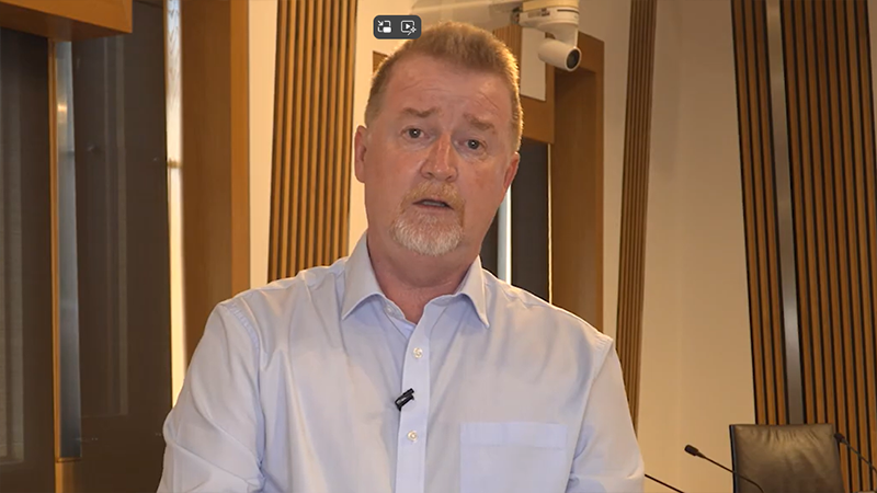 Stephen Imrie, Principal Clerk in the Scottish Parliament, speaking in a committee room at the Scottish Parliament