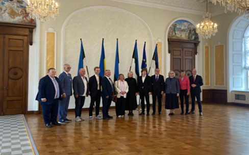 A photo of Committee members meeting parliamentarians in Estonia during the Committee's fact finding visit in September 2024.